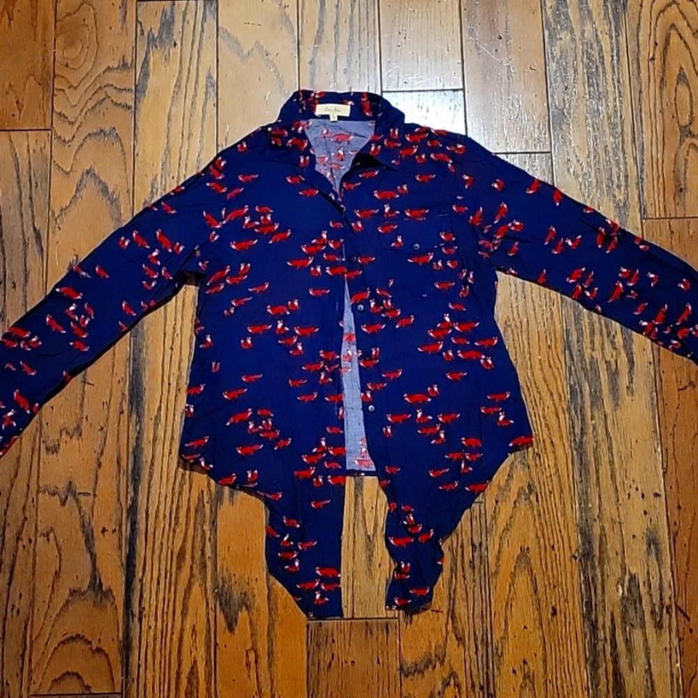 Small Love Notes long sleeved button up shirt